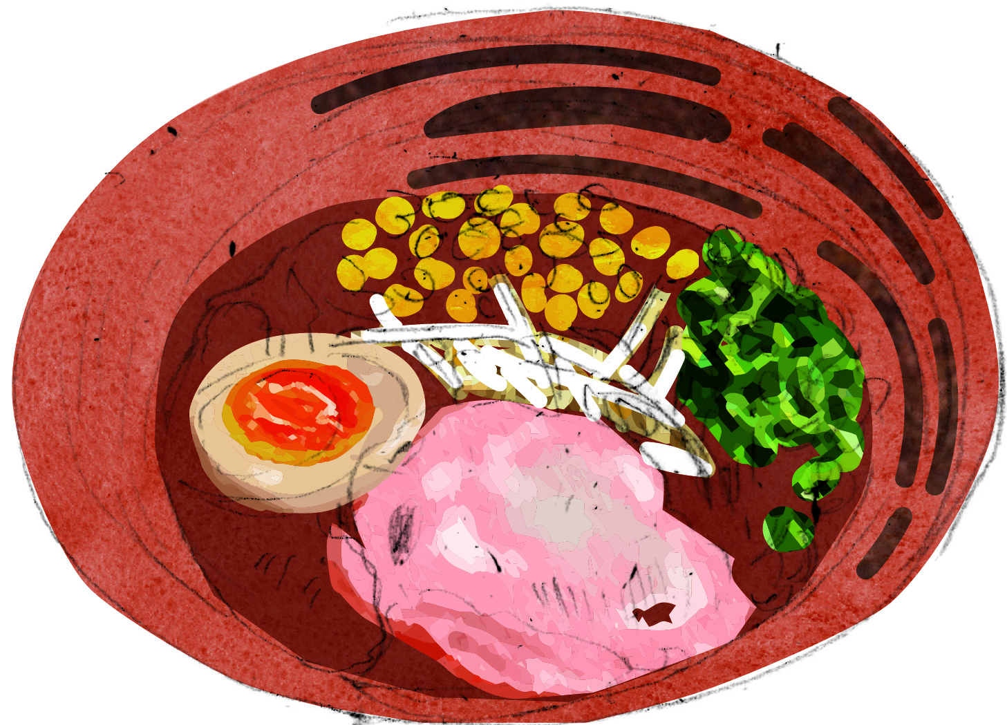 みそラーメン イラスト